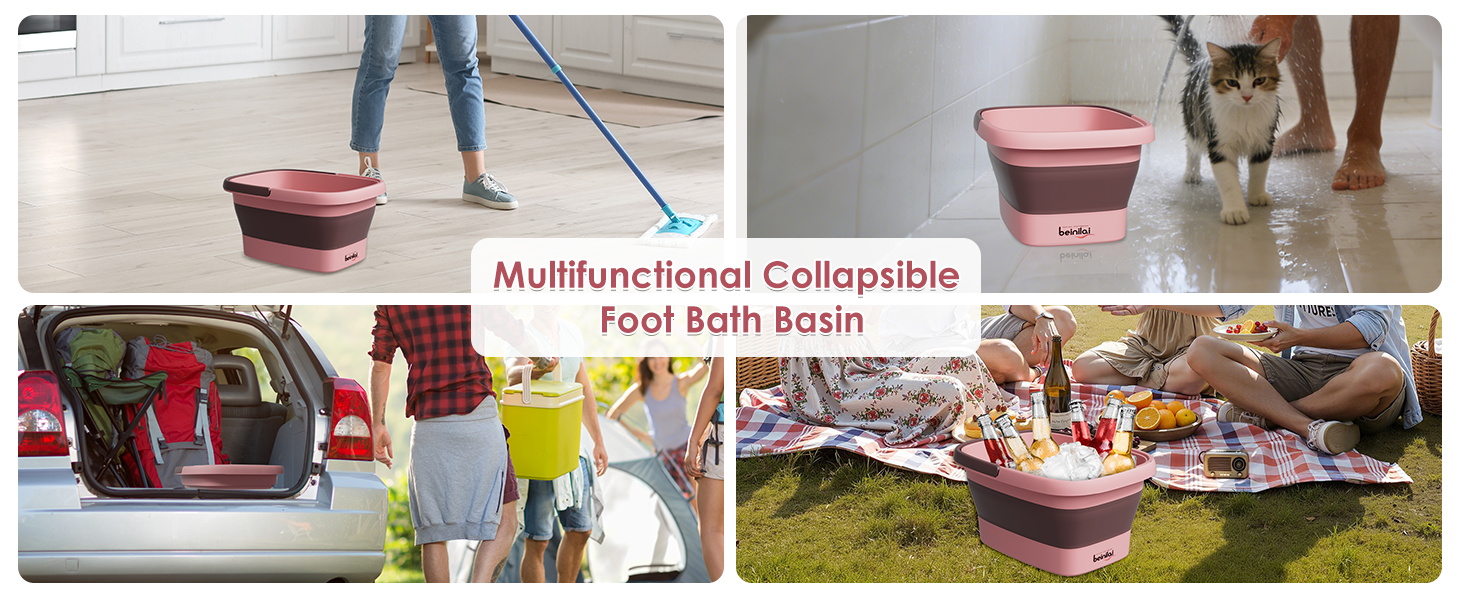 multifunctional collapsible foot bath basin