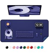 Niniubye Desk Pad, 35.5" x 17" PU Leather Non-Slip Desk Mat Large Mouse Pad for Desktop, Waterpro...