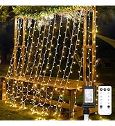 suddus Curtain Lights for Bedroom, 300 Led 9.8x9.8ft Curtain Lights for Backdrop, Curtain String ...