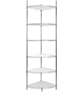 Donext 6-Tier Corner Shelf, storage shelves wire shelving, Adjustable metal shelving with wheel, ...