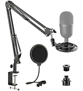 Razer Seiren Mini Mic Stand with Upgraded Shock Mount, Pop Filter and Cable Ties, Suspension Boom...