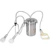 Respicefinem Manual Milking Machine 2L Stainless Steel Bottle Milking Kit Effort Saving Goat Milk...