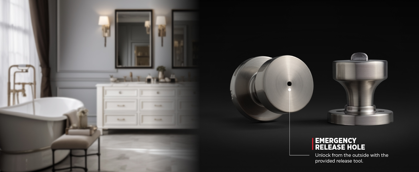 round door knob lock bedroom bathroom privacy knob
