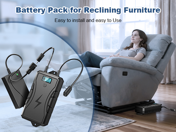 battery pack for reclining furniture