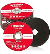 HYCHIKA Cut Off Wheels 25 Pack Metal &amp; Stainless Steel Cutting Disc for Angle Grinder 4-1/2 x 7/8...