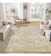 9x12 Area Rugs For Living Room - Washable Large Area Rug For Bedroom 9X12 Soft Vintage Stain Resi...