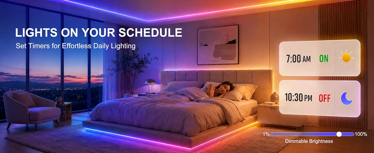 LIGHTS ON YOUR SCHEDULESet Timers for Effortless Daily Lighting