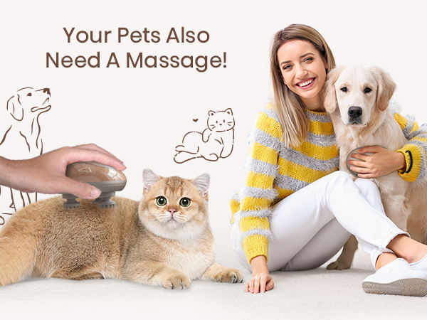 cotsoco Electric Pet Massager for Cats and Dogs Care, Handheld Head Scalp Massager Gifts for Pets