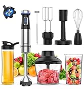Ganiza Immersion Blender 8 in 1 Hand Blender Max 1000W Heavy Duty Motor, 16 Speed Mode Handheld B...