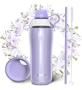 Allcho Insulated Water Bottle for Women, 18 oz Stainless Steel Water Bottles, Double Walled, 2 Li...