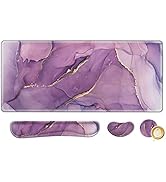 AIMSA Large Gaming Mouse Pad Set, Keyboard Wrist Rest Support Mouse Pad, Ergonomic Memory Foam Mu...