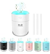 Rechargeable Mini Humidifier, Colorful Cool Mist Humidifiers with 7 Color Light, Small Personal D...