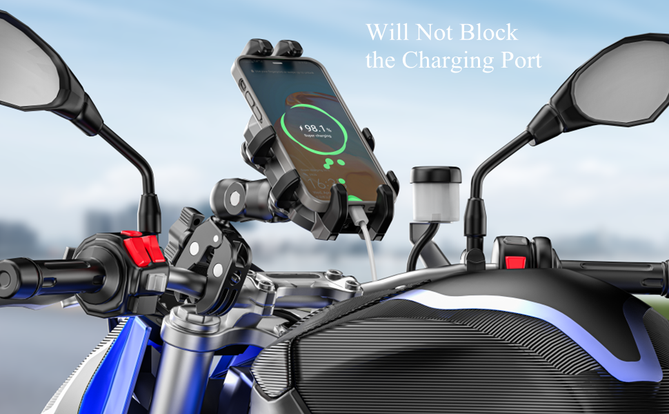 Will not block the phone mount charging port