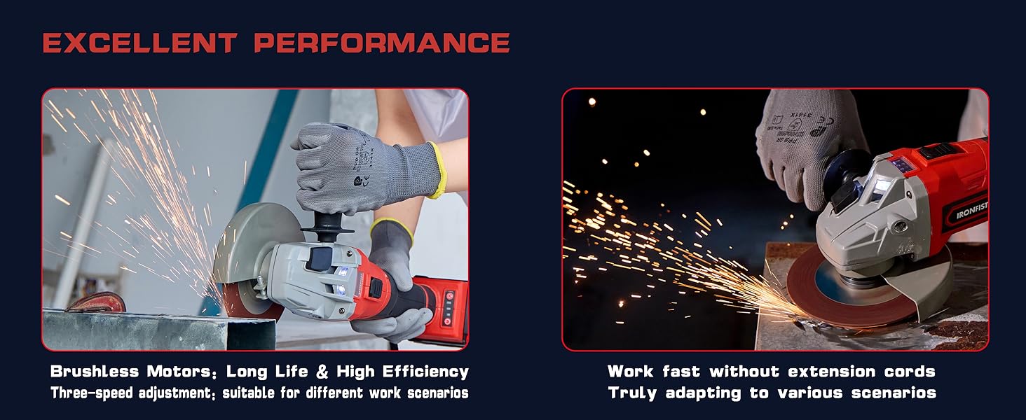 Angle grinder cordless battery lithium brushless motor cutting grinding cut tool power wood metal