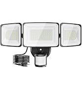 Onforu 100W LED Motion Sensor Outdoor Lights Plug in, Dusk to Dawn Flood Security Lighting Outsid...