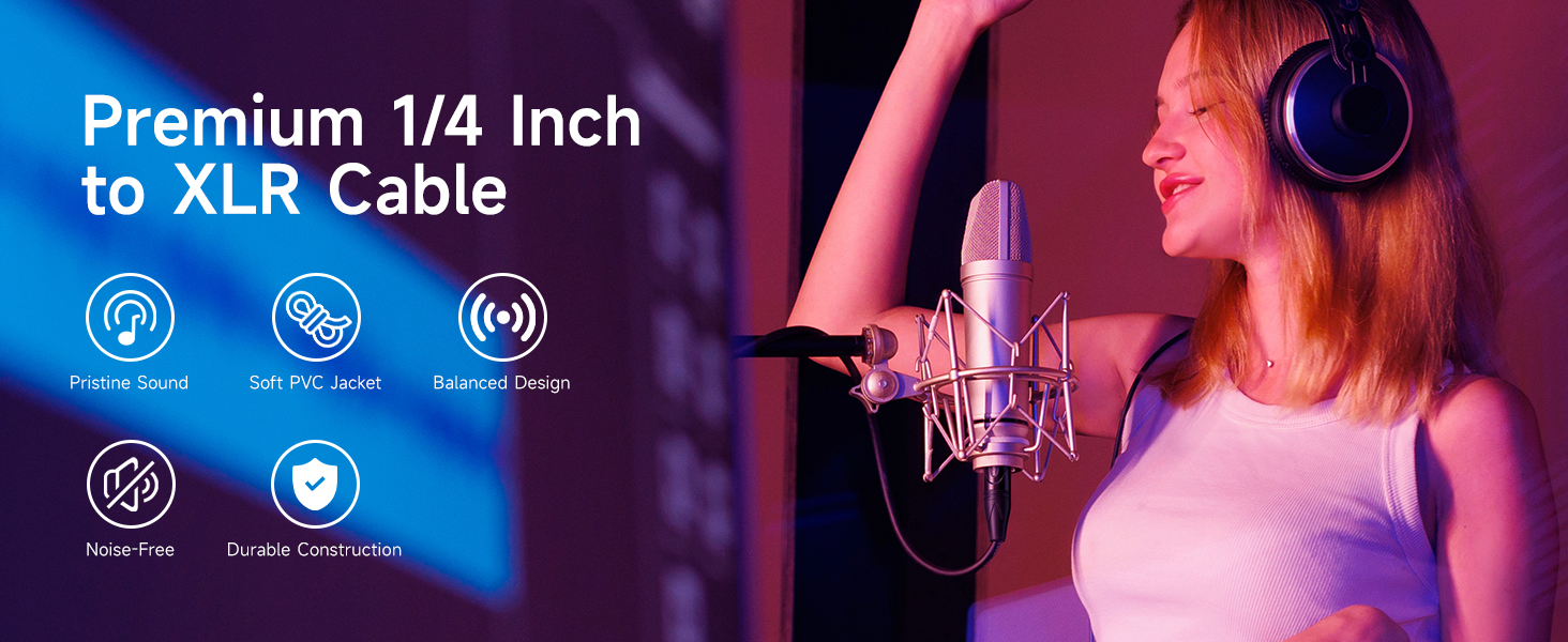  6.35mm (1/4 Inch) TRS to XLR Cable