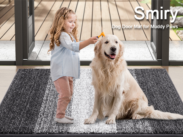 smiry Dog Door Mat for Muddy Paws