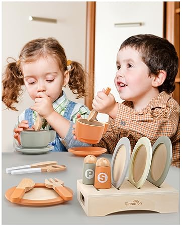 Wooden Play Dishes and Plates