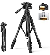 Lamicall Camera Tripod - 17.6LBS Max Load Tripod for Camera with Rapid Leg Deployment Phone Tripo...
