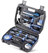 URASISTO 16-Piece Household Tool Set Basic Hand Tool Kit with Claw Hammer,Lineman's Pliers, Perfe...