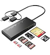 Memory Stick Pro Duo Adapter - 4-in-1 Metal Multi Card Reader with Triple Lightning/USB-C/USB-A
