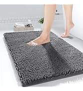 Yimobra Chenille Bathroom Rug, 24x17, Extra Soft Absorbent Bath Rugs, Non-Slip, Bath Mats for Bat...
