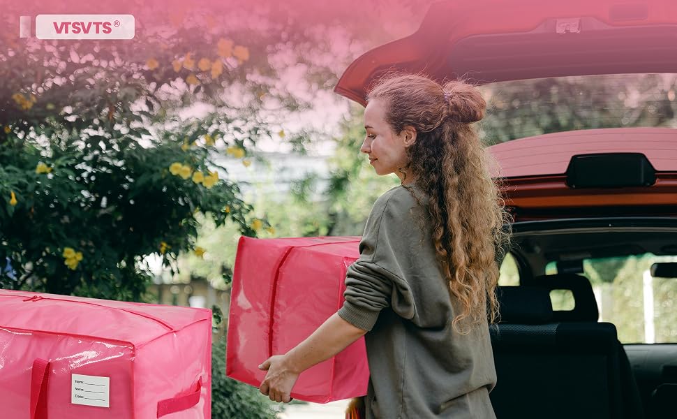 pink moving bags