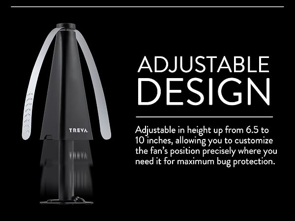 Treva Telescopic Bug Fan Black Adjustable Design