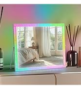 homtang Vanity Mirror with Lights,RGB &amp; 3 Dimmable Light Modes Makeup Mirror with Touch Control,L...