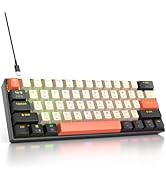 iTastatur 60% Mechanical Keyboard 61-Key Wired Gaming Keyboard with Red Switch RGB Lighting Effec...