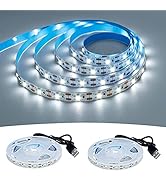 KXZM USB LED Strip Light Cool White 6000K 5V USB Powered 13.12ft/4M 240LEDs Flexible SMD2835 High...