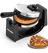 Waffle Maker, Rotating Belgian Waffle Maker, 180° Flip Waffle Iron, Non-Stick Plate, Adjustable B...