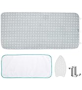 Ironing Mat, Portable Ironing Pad 39.4 x 18.9 inch Table Top Iron Board 5 in 1 Travel Ironing Bla...