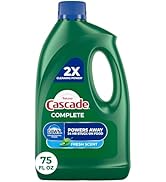 Cascade Complete Dishwasher Detergent Liquid Gel, Fresh Scent, 75 oz