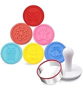 6PCS Silicone Cookie Stamp Press Christma Cookie Set Cookie Cutter Biscuit for DIY Christmas and ...