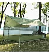 REDCAMP Bug Tents for Camping, Portable Screen House for Hammock with Mosquito Netting, 6 Windrop...