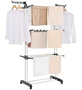 VEVOR Clothes Drying Rack, 4-Tier Foldable Laundry Dryer Rack, Metal Drying Racks with 24 Drying ...