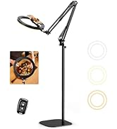 Newest Ring Light with Stand Overhead Phone Mount, Evershop 10” Phone Stand for Recording with Re...