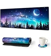 AIMSA Large Gaming Mouse Pad Extended Mouse Pad with Stitched Edge, Keyboard Mouse Mat Non-Slip R...