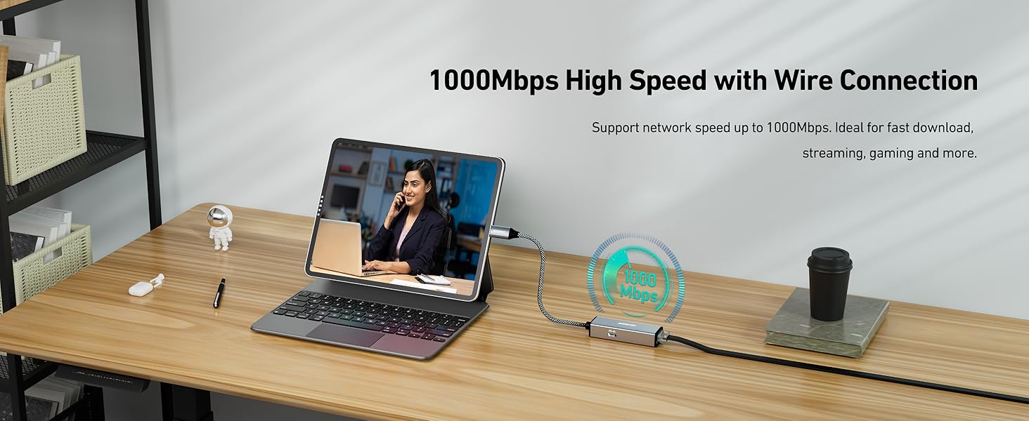 USB C to Ethernet + Power Delivery