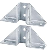heneng 2 Pcs Wing Fitting Corner Connector for 1-5/8" Strut Channel, 10 Hole Opposed Double Gusse...