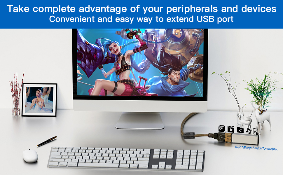 Extend USB port for laptop or desktop