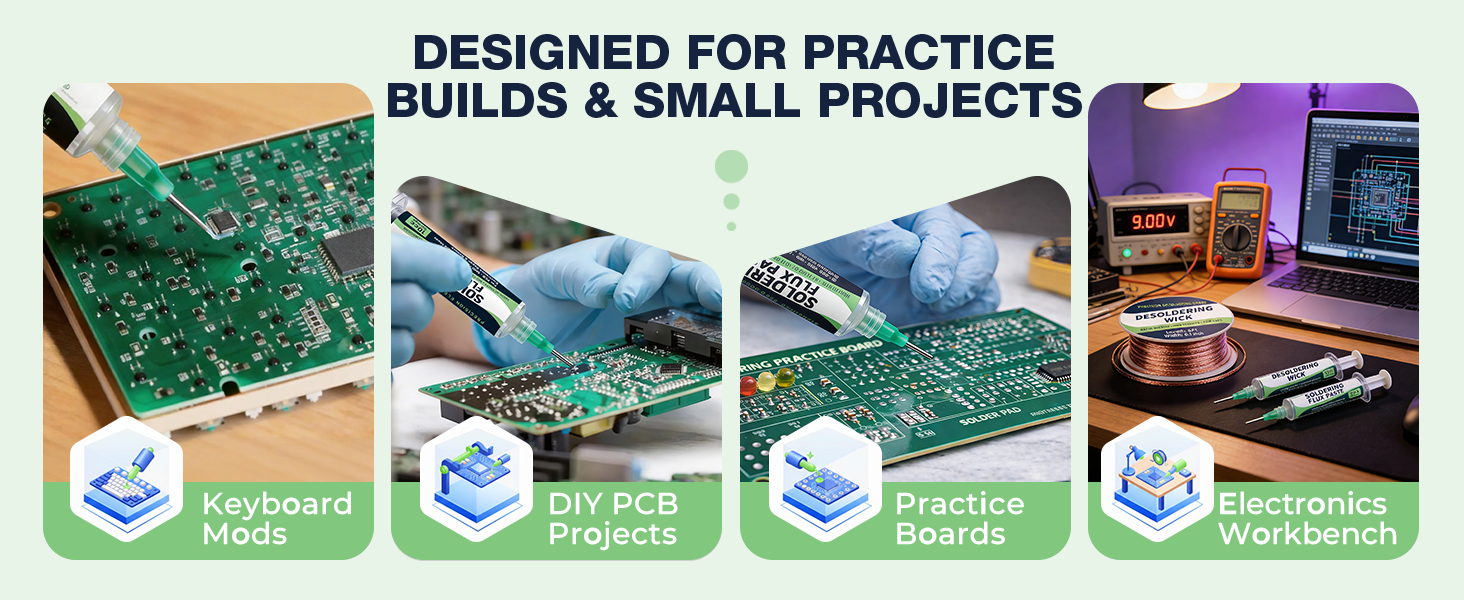 Solder Flux Paste Desoldering Wick No Clean Rosin Handy Flux Syringe Solder Wick Braid