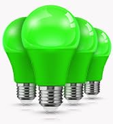 LOHAS Green LED Light Bulbs, A19 9W (60W Equivalent) Christmas Green Colored Light Bulb Outdoor, ...