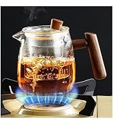 PARACITY Glass Tea Cups with Removable Glass Infuser 18OZ/530ML, 2 in 1 Tea Cups and Glass Teapot...