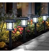 Greluna Solar Lights Outdoor,12 Pack 6000K Waterproof Auto On/Off Solar Pathway Lights for Your G...