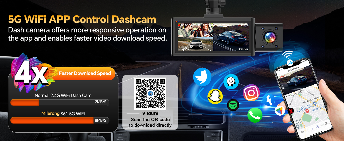 dash cam dual camera front and inside