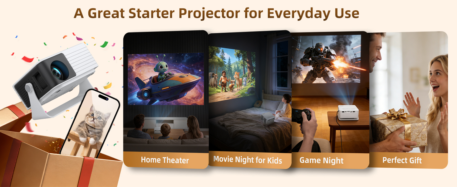 Yoton Y3 Mini Projector - A Great Starter Projector for Everyday Use &amp; ideal gift