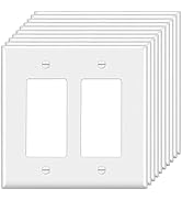 [10 Pack] BESTTEN Decorator Wall Plate, 2 Gang Standard Size Outlet Cover for GFCI and USB Recept...