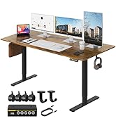 Gamork 63"*28" Large Electric Standing Desk Adjustable Height Stand Up Desk with Lockable Wheels ...